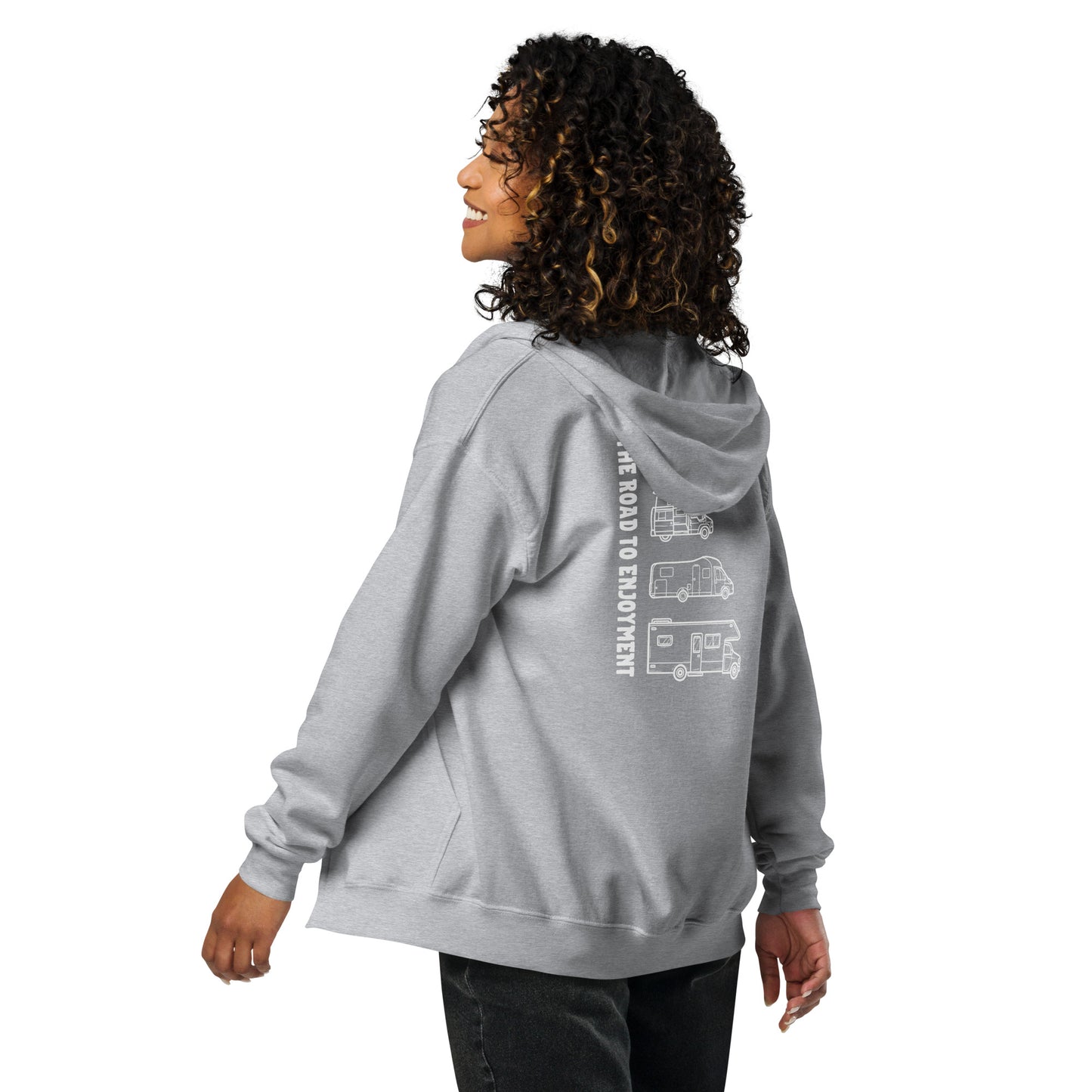 Evolution On The Road To Enjoyment - A Unisex zip hoodie